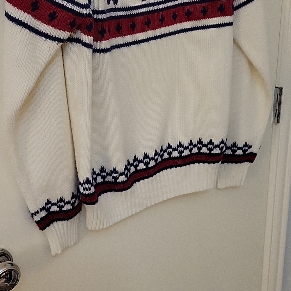 Vtg JCPENNEY 1970s Fair Isle Crew Neck Oversized Ski Grandpa Ski Sweater - Picture 4 of 6